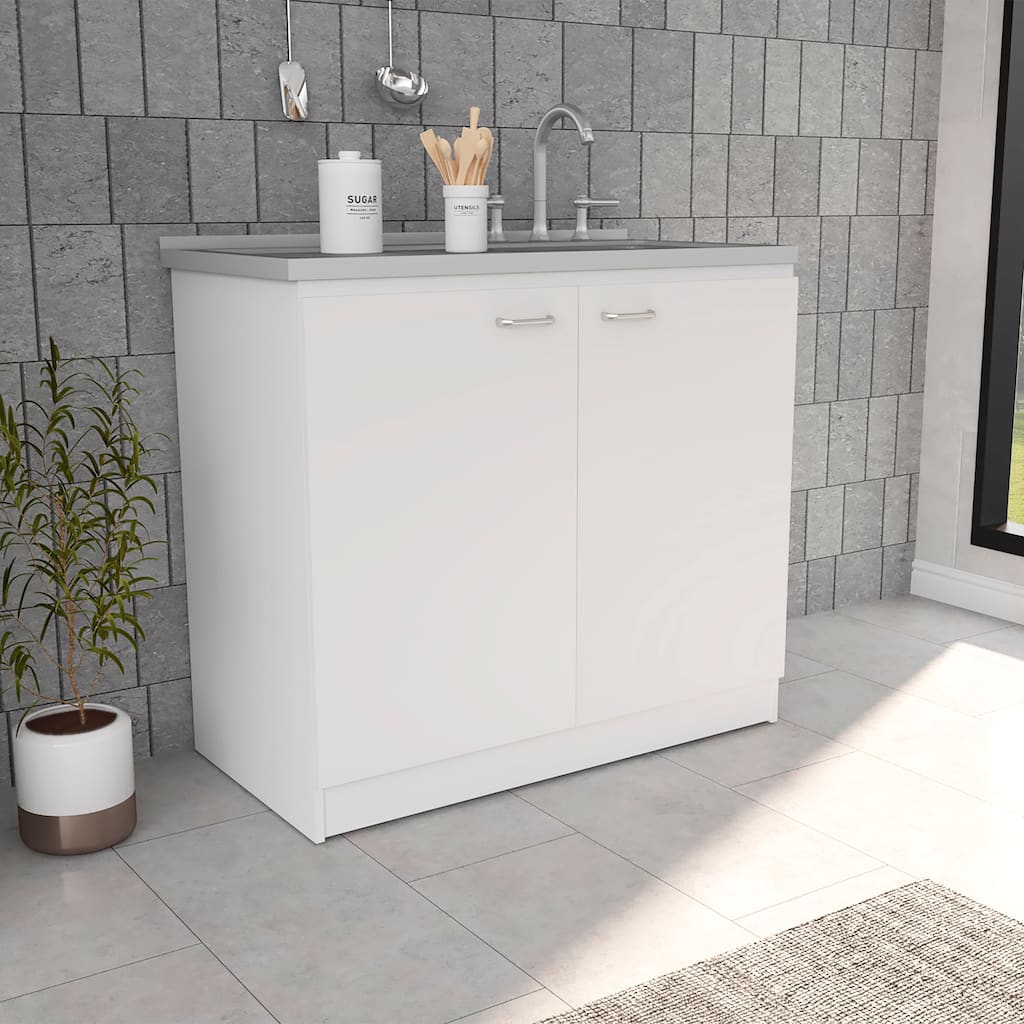 39-Inch Practical Kitchen Sink Cabinet, FSC Certified and TSCA Compliant - 20.5in L