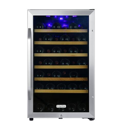 EdgeStar 20 Inch Wide 44 Bottle Capacity Free Standing Wine Cooler - Stainless Steel