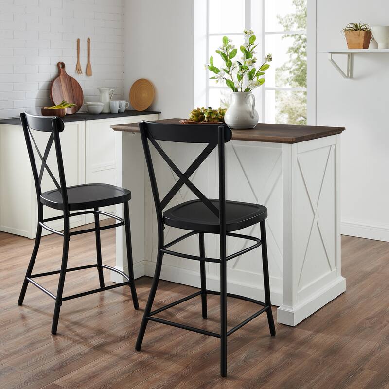Crosley Clifton Kitchen Island W/Camille Stools - 50"d x 47.75"w x 36.25"h