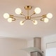 preview thumbnail 45 of 71, Modern Vintage Glam Metal Sputnik Semi - Flush Mount Ceiling Light