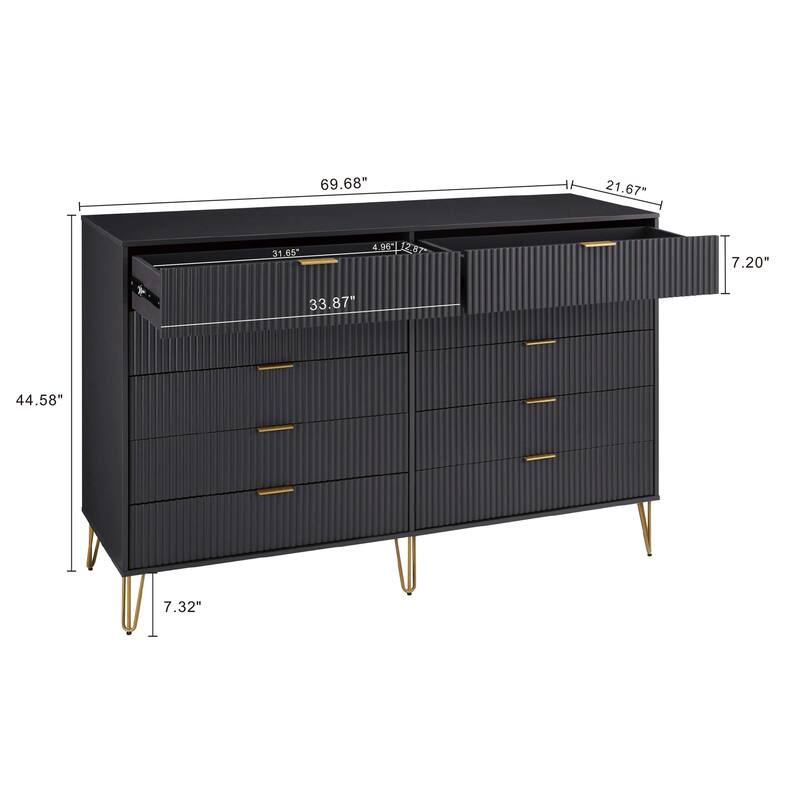 Manhattan Comfort 3-Piece Dumbo Modern Multi Dresser Nighstand Set