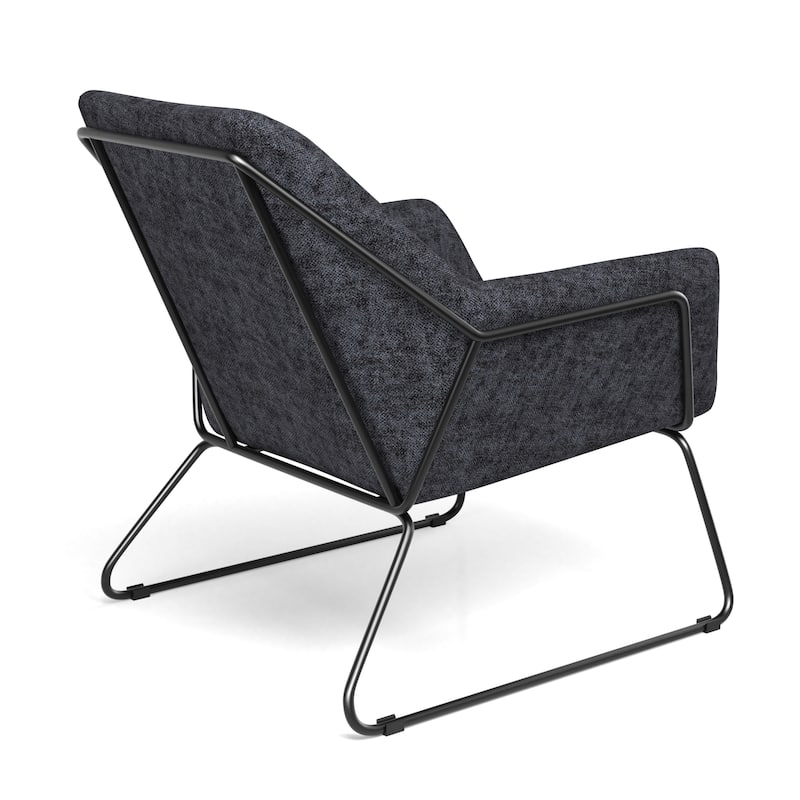 Caine Fabric Accent Chair with Black Powder Coated Sled Base