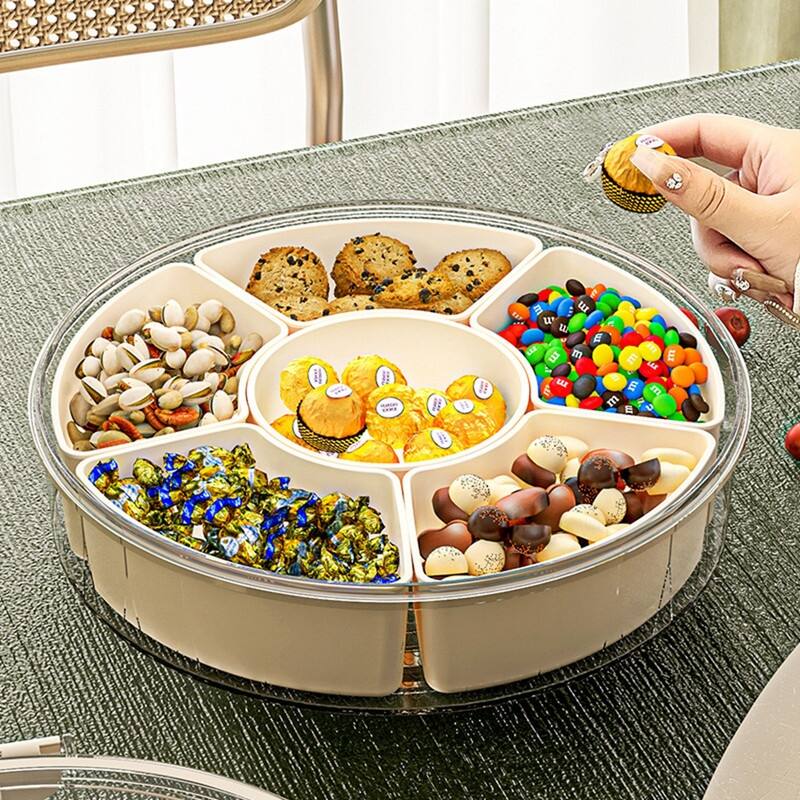 Divided Serving Tray with Lid and Handle Fruit Containers