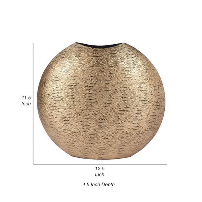 Bier Accent Flower Vase, Tabletop Decor, Gold and Black Textured Finish