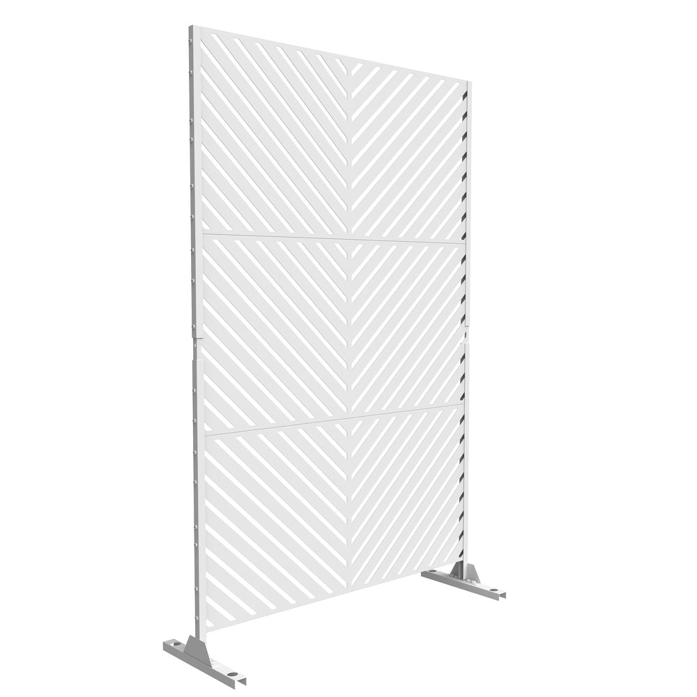 Free Standing Metal Privacy Screen Panel Decorative Outdoor Privacy Screen - 72"H x 47"W