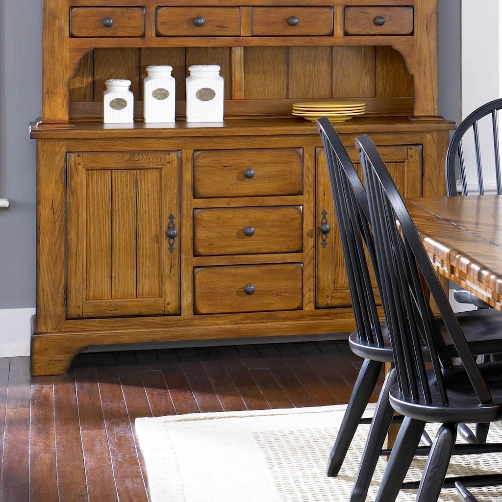 Treasures Rustic Oak 3-drawer Buffet