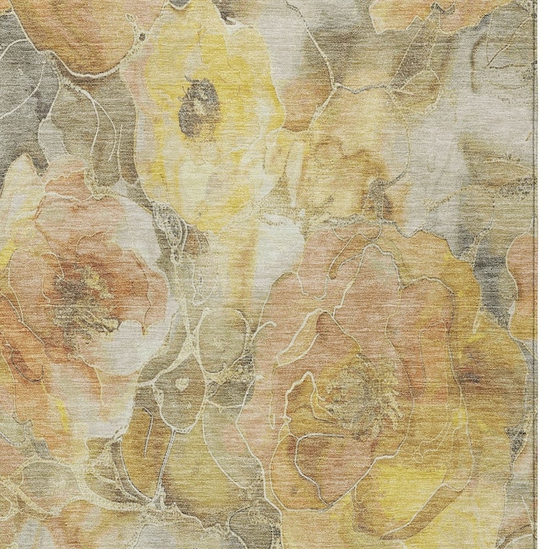 HomeRoots Floral Transitional Rectangle Outdoor Rug