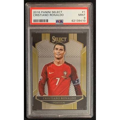 Cristiano Ronaldo 2016 Panini Select Soccer Card #1 Graded PSA 9 - 8'6" x 11'6"