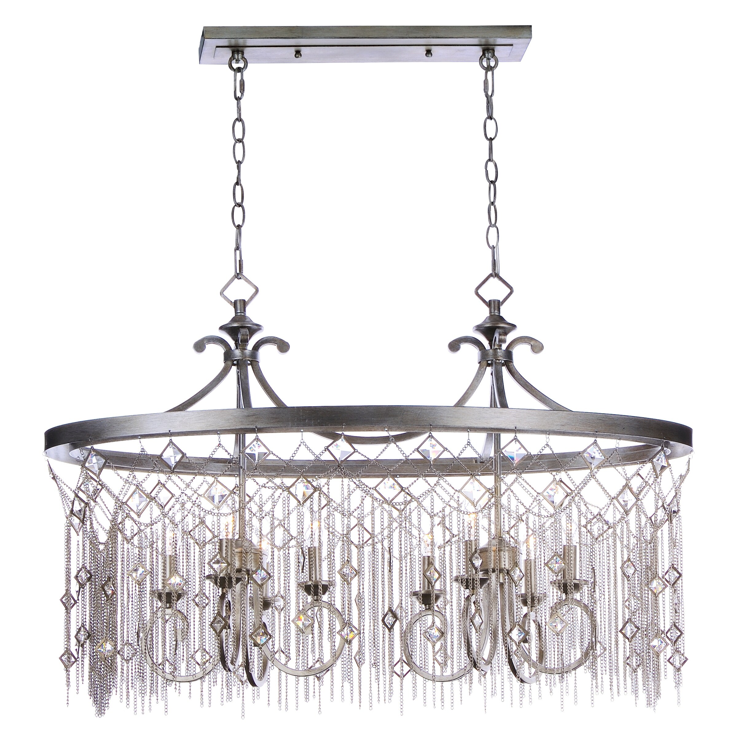 Maxim Lighting Alessandra 6-Light Silver Mist Traditional Crystal Chandelier