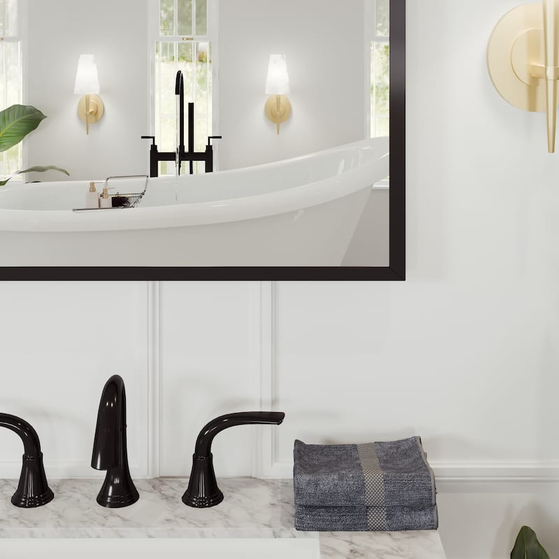Eviva Black 58" x 28" Rectangular Black Metal Framed Mirror - N/A