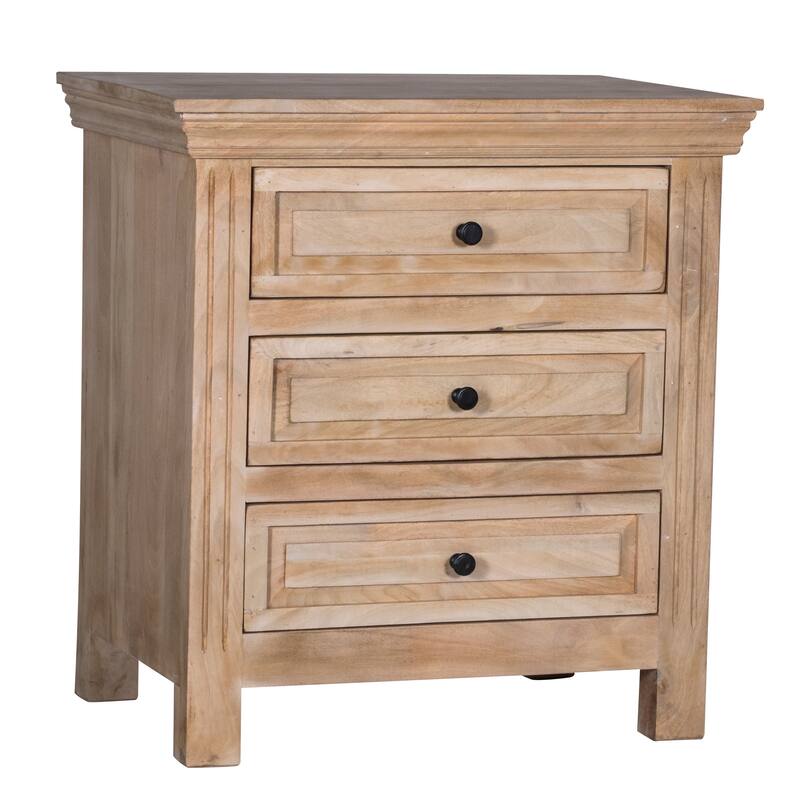 Maadze 28" WIde 3-Drawers Solid Wood Nightstand