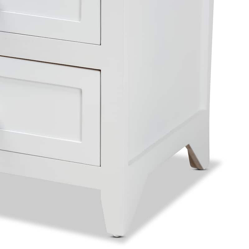 Baxton Studio Karsen Modern and Contemporary White Finished Wood 2-Drawer End Table