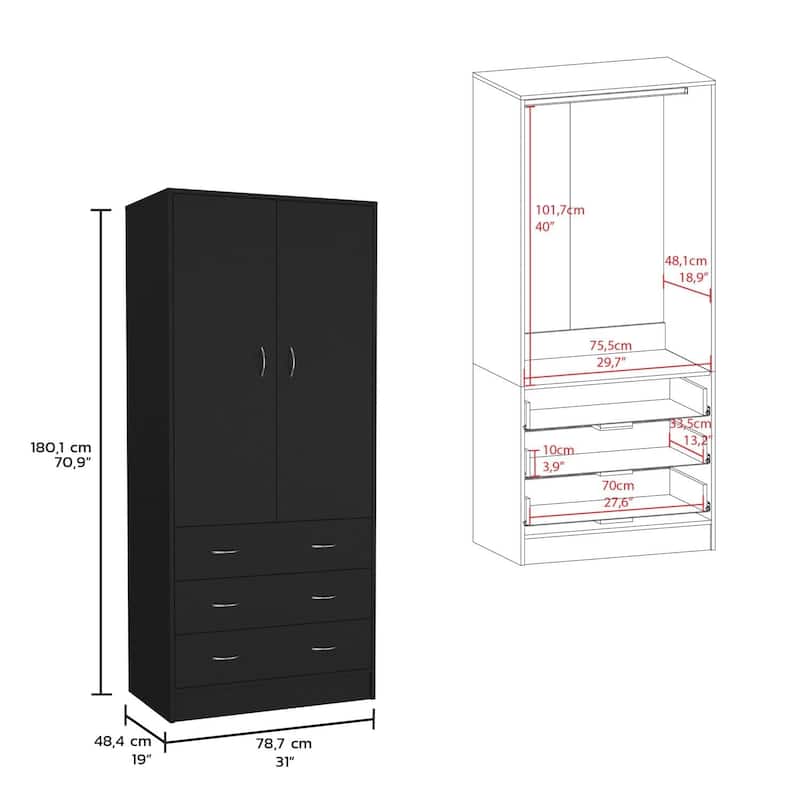 Taly 2 Doors 3 Drawers Armoire