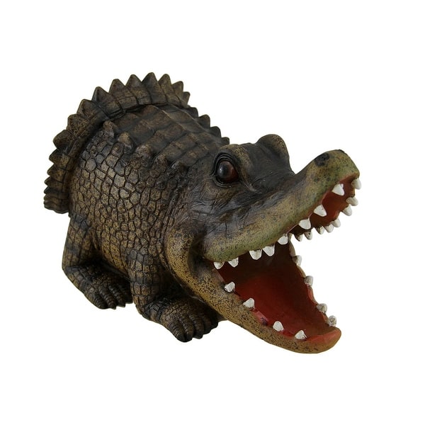 Shop Open Mouth Alligator Decorative Gutter Downspout Extension Statue Brown Overstock 17378396