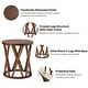 preview thumbnail 6 of 26, COZAYH Farmhouse End Table, Rustic Round Coffee Table with X-Motifs Legs, Wood Textured Top for Boho, French Country Decor