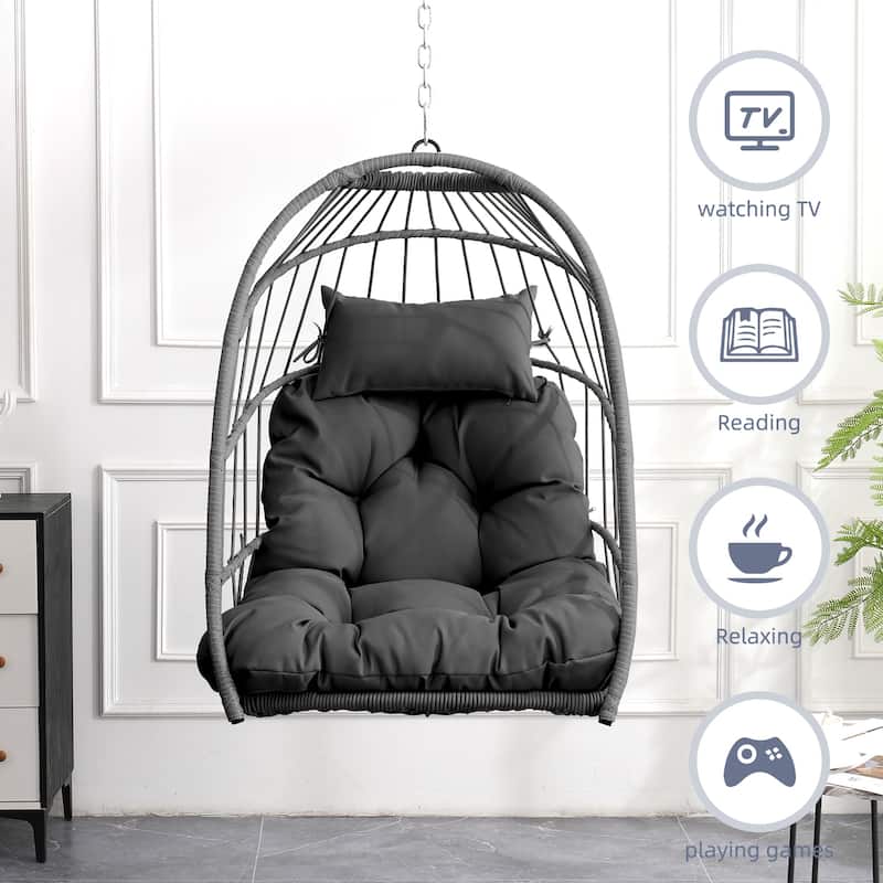Outdoor garden rattan egg swing chair hanging chair PE hanging chair