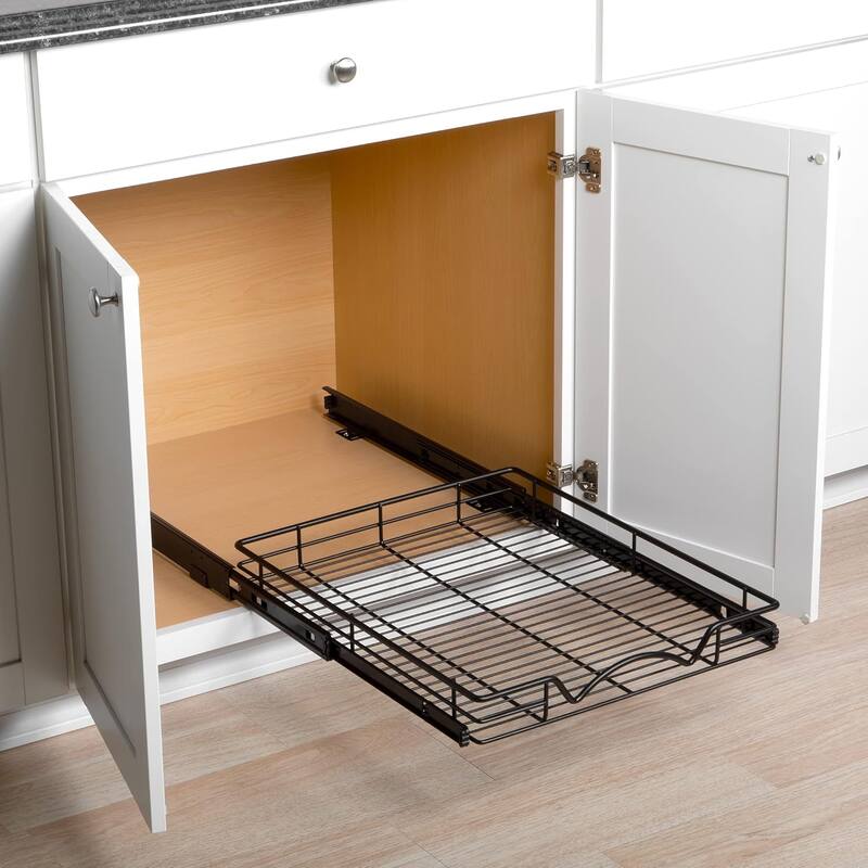 Hold N' Storage - Black Pull Out Cabinet Organizer, Heavy Duty Metal with Lifetime Limited Warranty