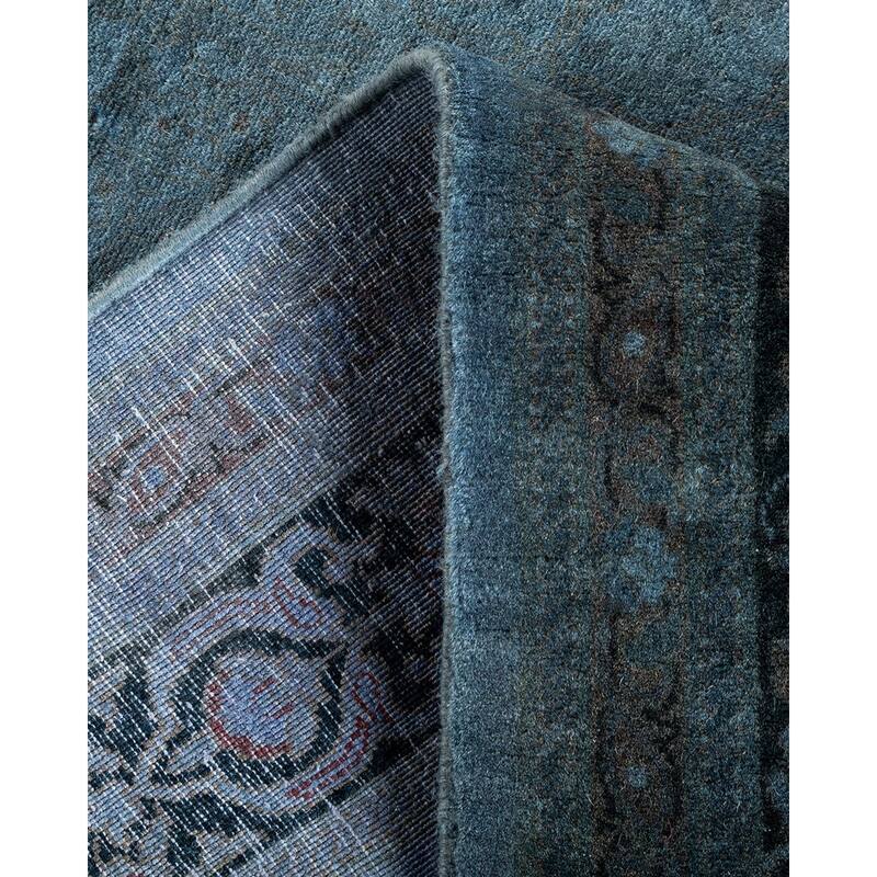 Overton Hand Knotted Wool Vintage Inspired Modern Contemporary Overdyed Gray Runner Rug - 2' 7" x 16' 4"