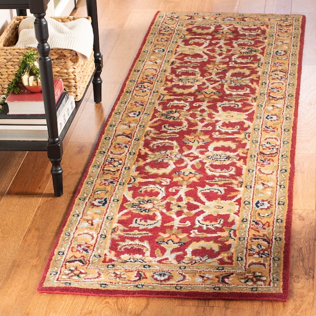 SAFAVIEH Handmade Classic Clotilda Traditional Oriental Wool Rug - 2'3" x 12' Runner - Red/Gold