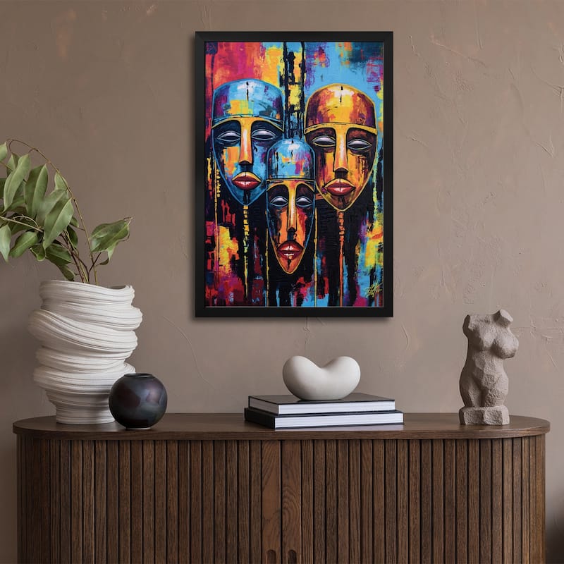 Trio Of Faces Premium Framed Poster by DionJa'y