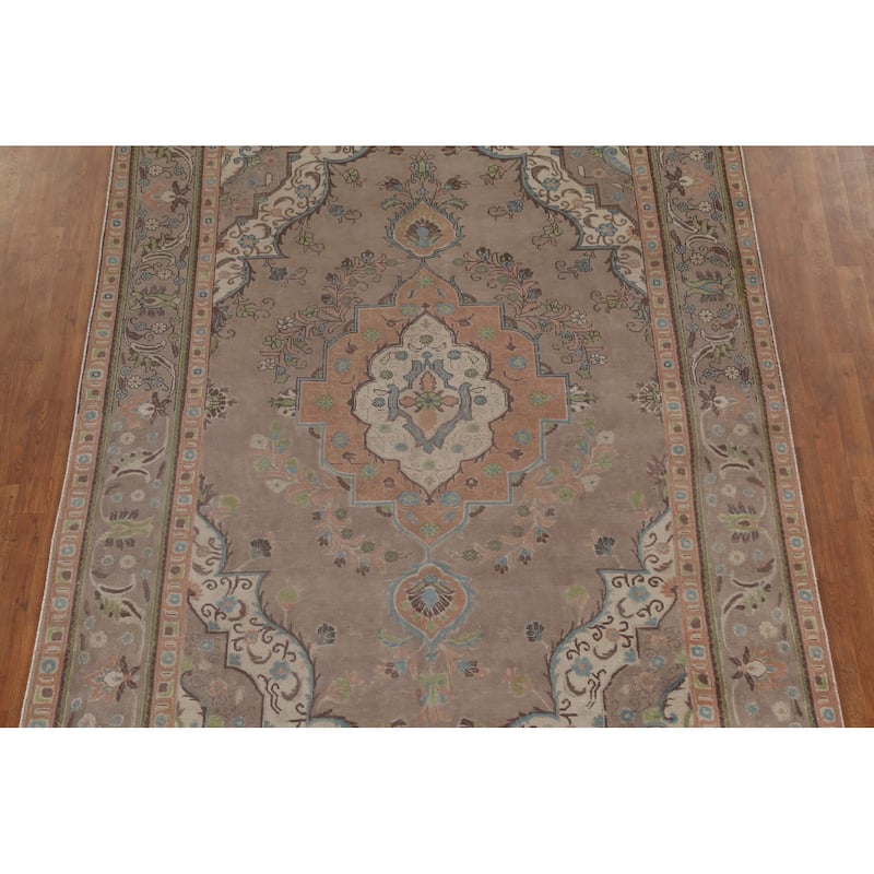Over-Dyed Tabriz Persian Vintage Area Rug Handmade Wool Carpet - 7'2"x 10'6"