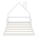 preview thumbnail 9 of 8, Modern Full Size Wood Floor Kids Bed Frame with House-Shaped Headboard, Sturdy Pine Construction, Easy Assembly, White