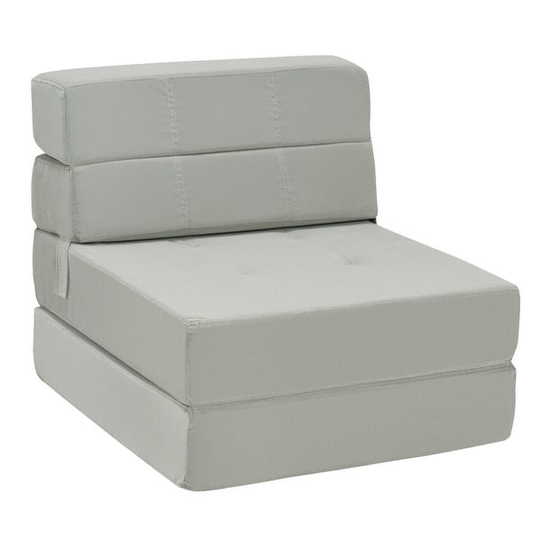 Costway Tri Fold Down Chair Flip Out Lounger Convertible Costway Tri Fold Down Chair