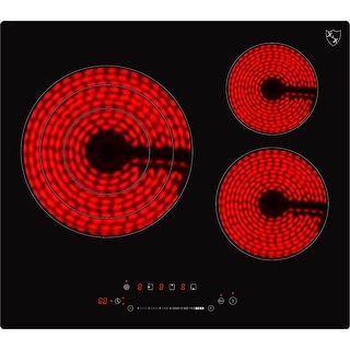 2 Burner Dual 12 Inch Built-in Electric Stove Top Radiant Ceramic Cooktop Knob Control 240v 3000w