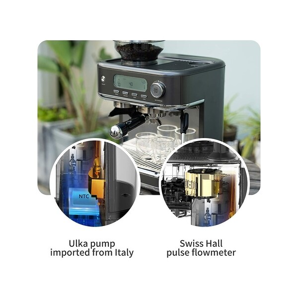 Cyetus Espresso Machine with Coffee Grinder and Milk Steam Wand