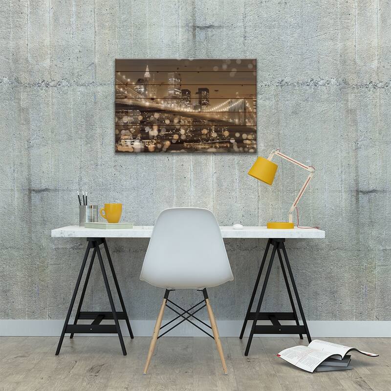 New York II Print On Wood by Kate Carrigan - Multi-Color
