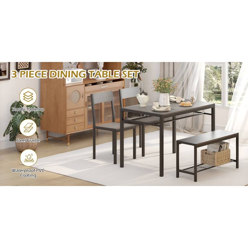 Space-Saving Dining Table Set,Ideal for Small Spaces - Featuring a Stylish Faux Marble or Wood Grain Table with Modern Chairs