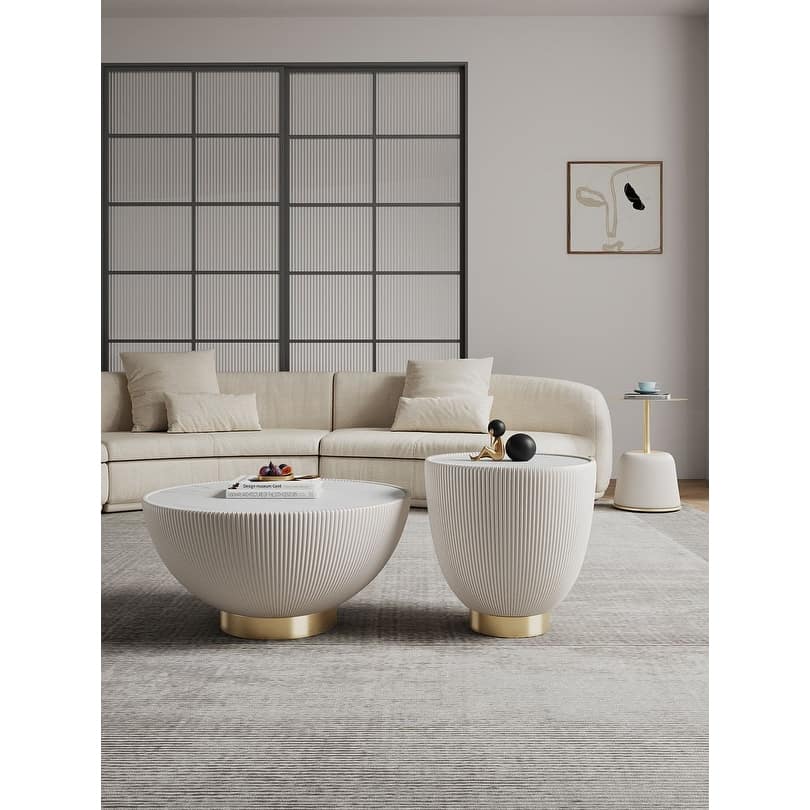 Manhattan Comfort Modern Anderson 2.0 Upholstered 3 Piece Table Set