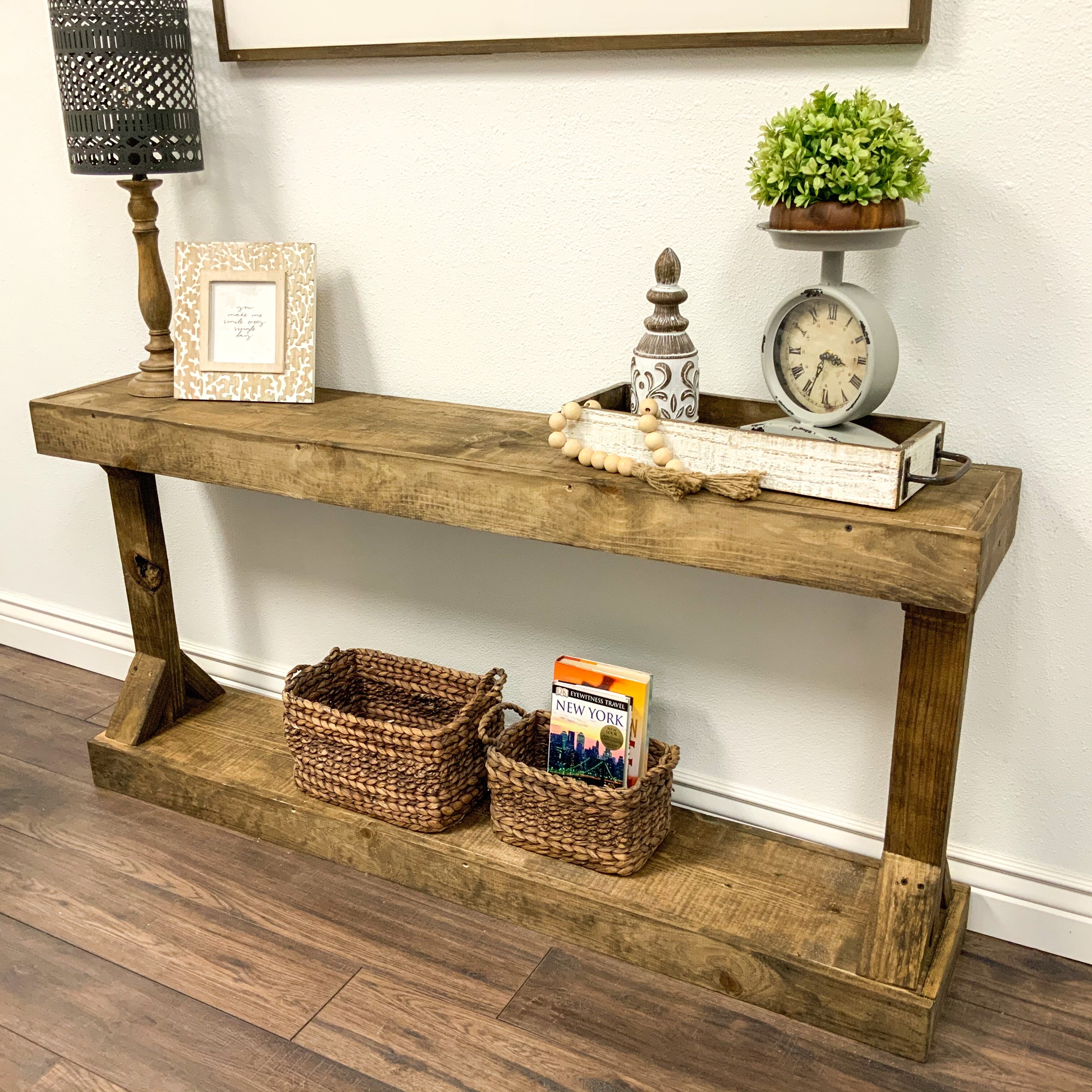 Barb console table solid wood by del hutson designs shop