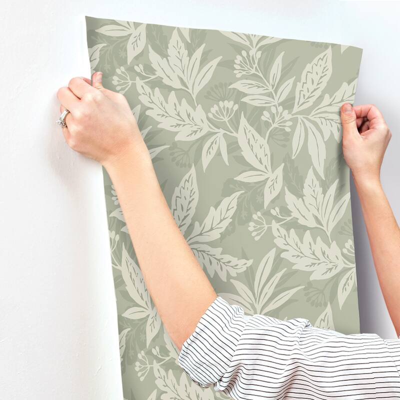A-Street Prints Anita Sage Woodland Floral Wallpaper