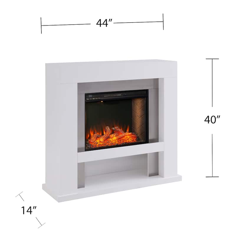 SEI Furniture Larry Industrial White Electric Fireplace