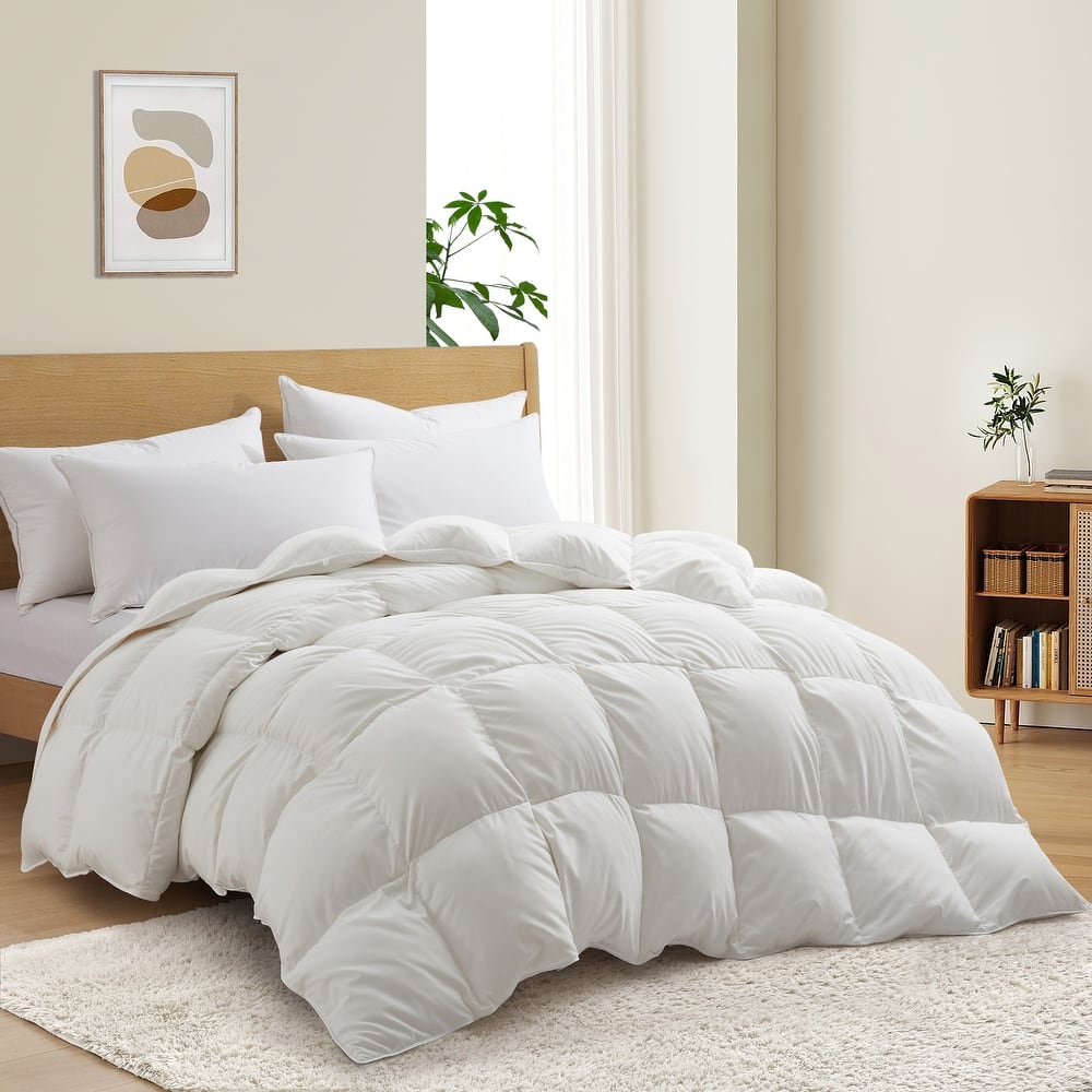 Premium Medium Weight & Lightweight White Goose Down Duvet Comforter