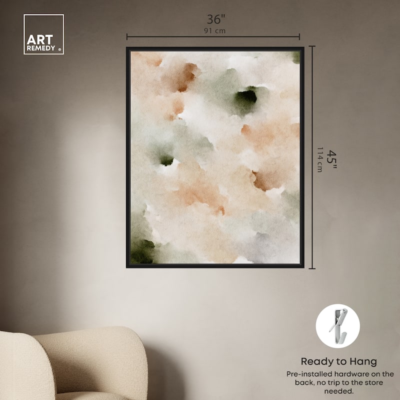 Art Remedy Cotton Balls And Cinnamon Framed Watercolor Boho Abstracts