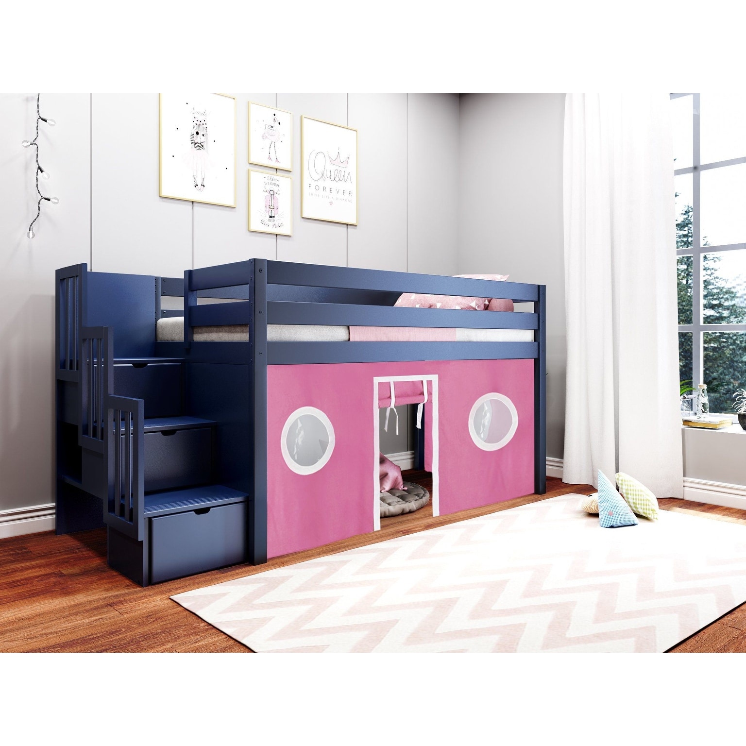 Jackpot contemporary cheap low loft bed