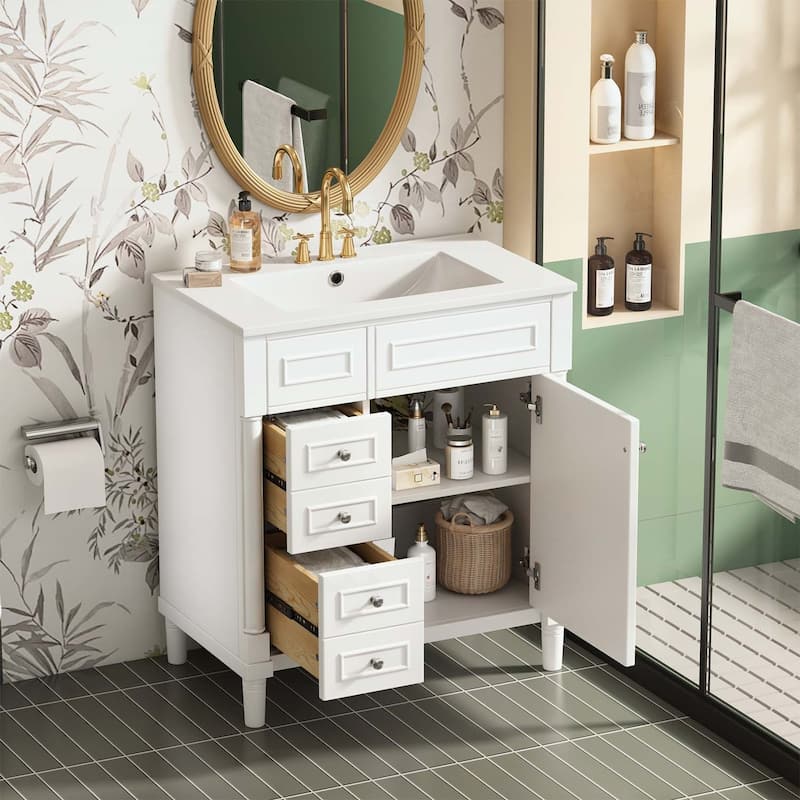 30 Inch Bathroom Vanity with Sink,Soft-Closing Door and 2 Drawers,Elegant and Durable Design