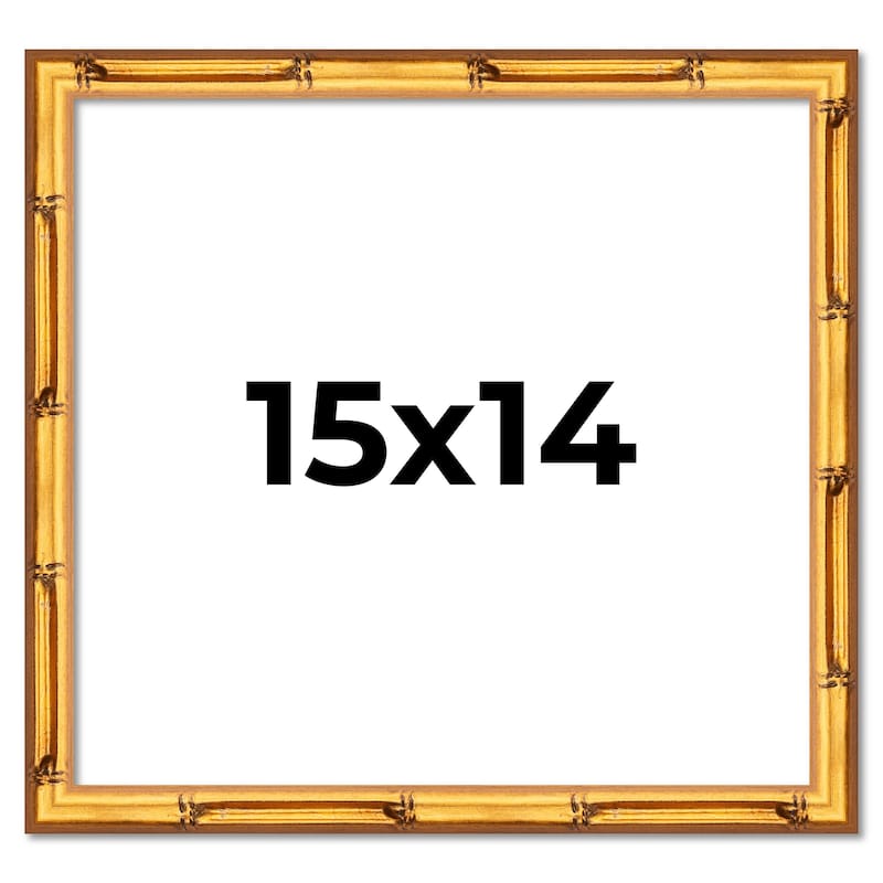 15x14 Frame Gold Bamboo Picture Frame Modern Photo Frame Includes UV Acrylic Shatter Guard Front Acid Free Foam Backing Board