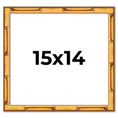 15x14 Frame Gold Bamboo Picture Frame Modern Photo Frame Includes UV Acrylic Shatter Guard Front Acid Free Foam Backing Board