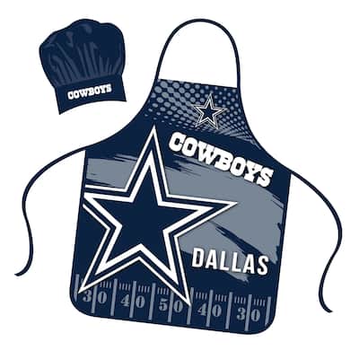 NFL Apron & Chef Hat Set, with Large Team Logo - Dallas Cowboys - 31" x 25"