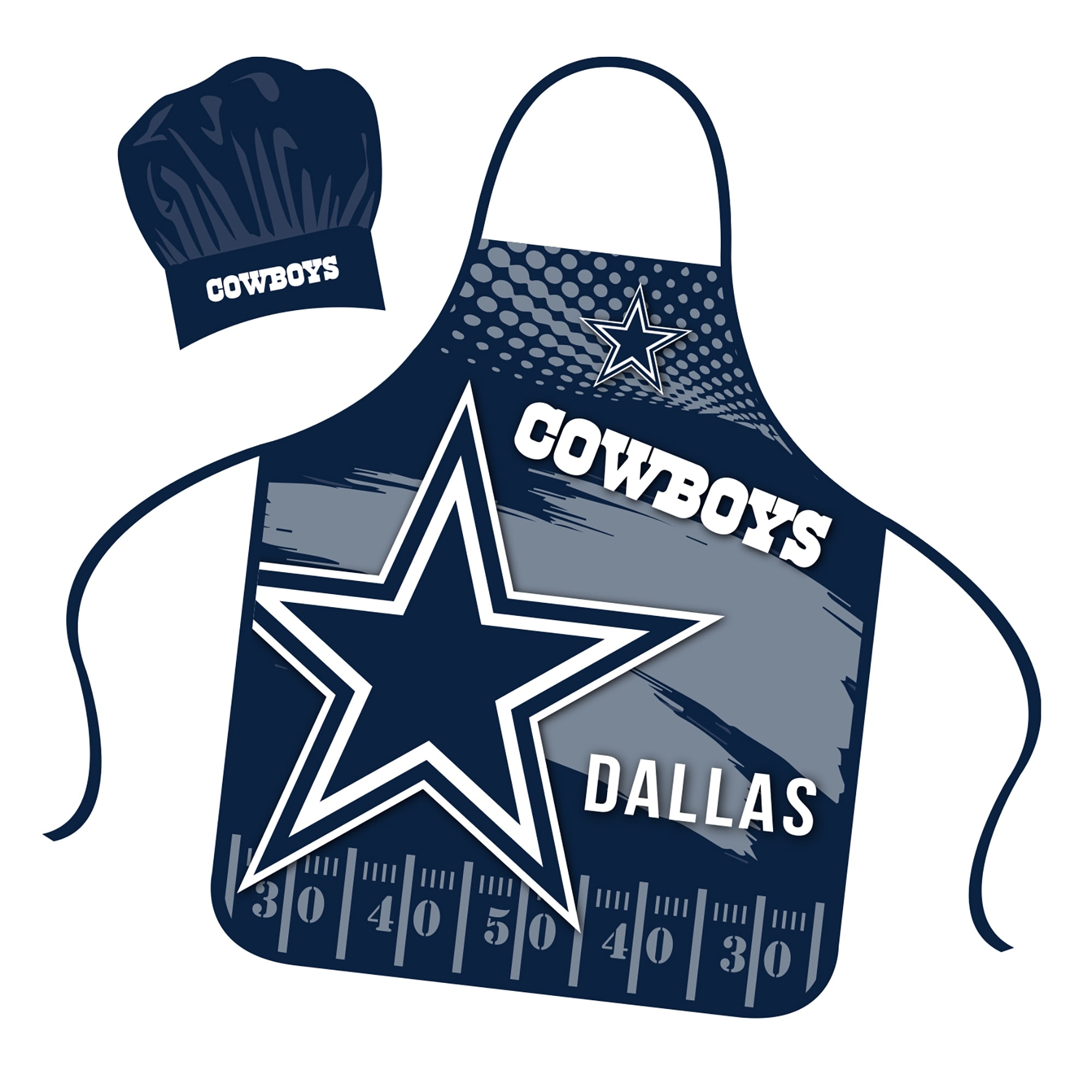 NFL Apron & Chef Hat Set, with Large Team Logo - Dallas Cowboys - 31" x 25"