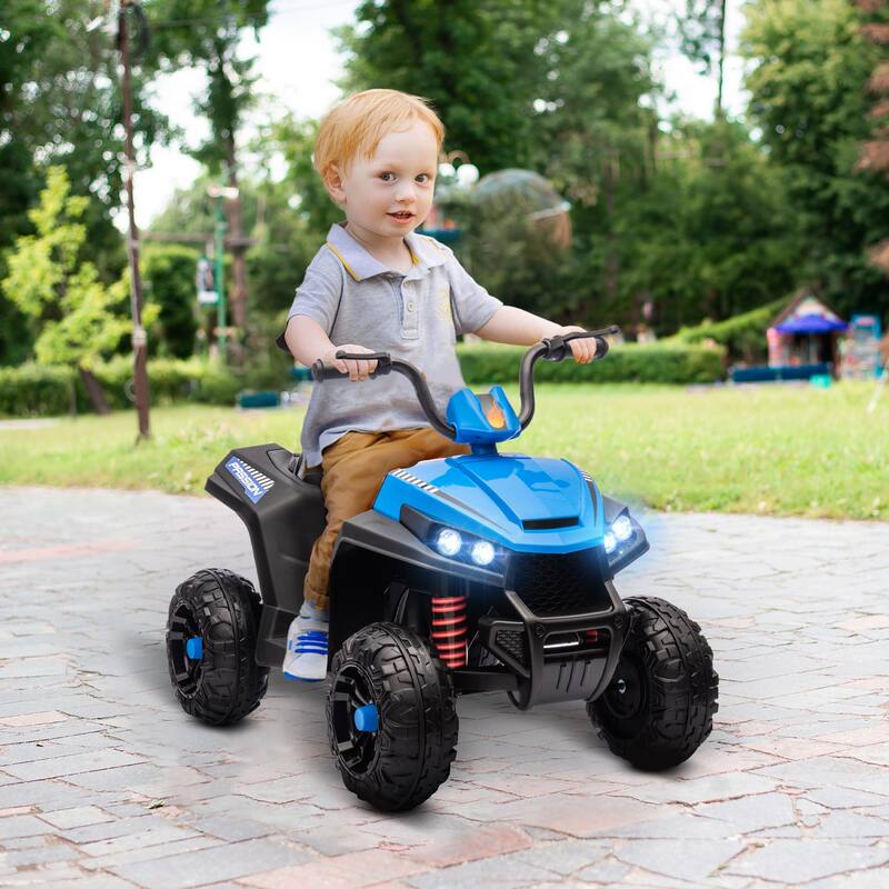 Battery Powered 12V ATV Ride On Car for Kids with Four Wheeler Smooth Suspension, MP3, LED Lights, and 50-Minute Playtime