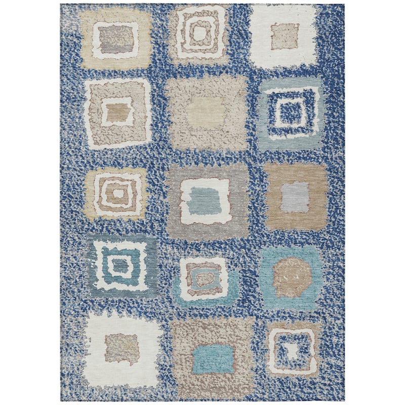 HomeRoots Geometric Transitional Rectangle Outdoor Rug