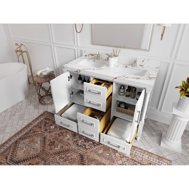 Willow Collections 48 in. W x 22 in. D Aberdeen Double sink Bathroom Vanity with Countertop
