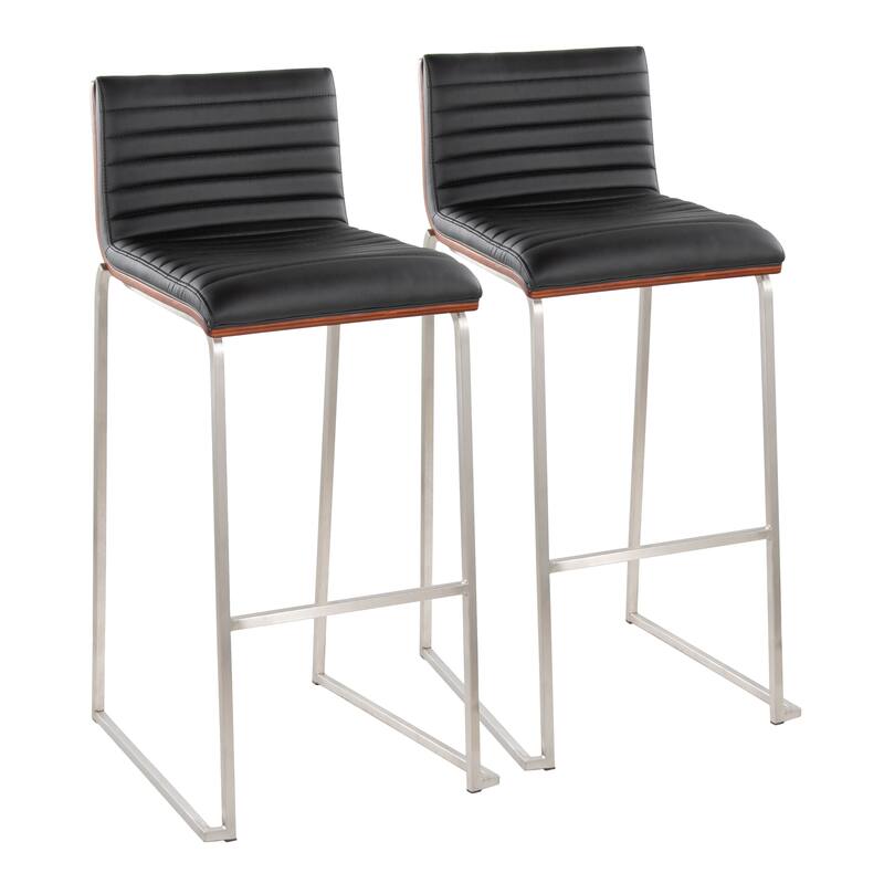 Silver Orchid Magda 30" Fixed-Height Upholstered Bar Stool (Set of 2)