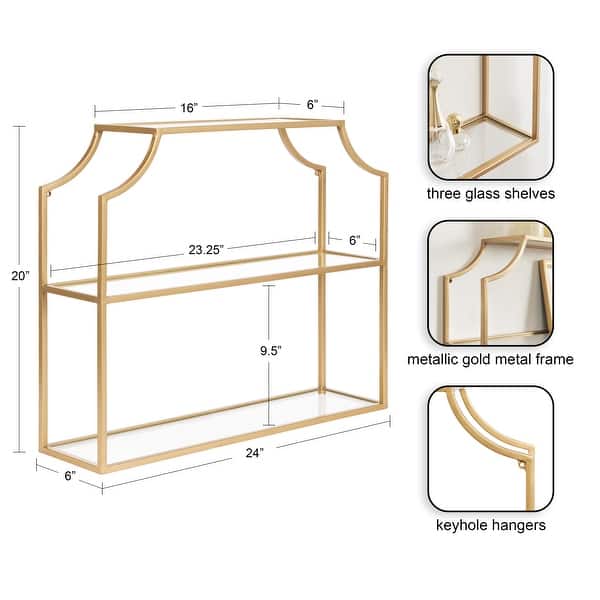 dimension image slide 0 of 8, Kate and Laurel Ciel 4-tier Wall Shelf
