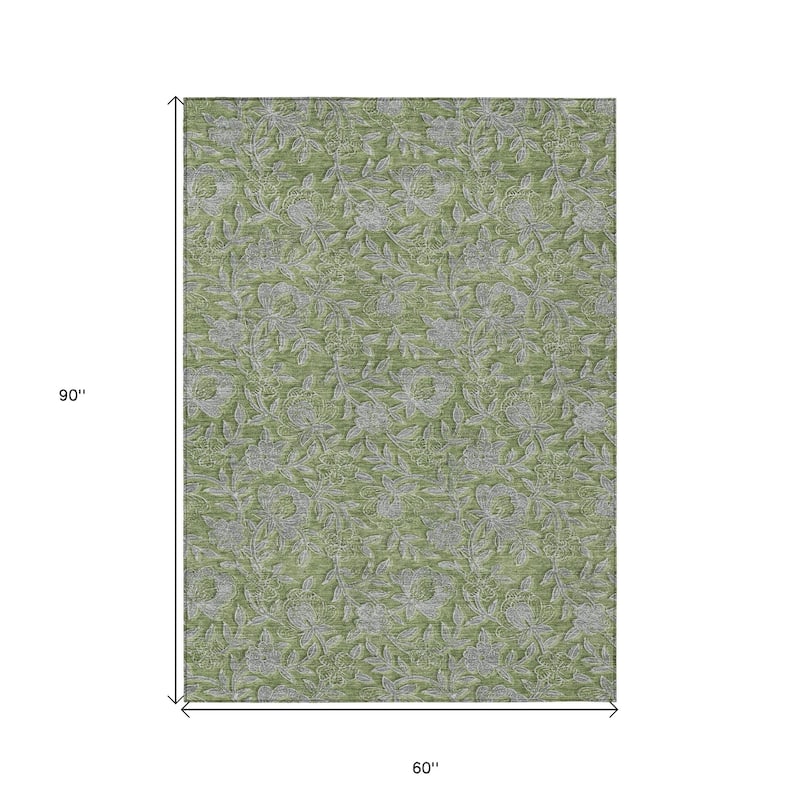 HomeRoots Floral Transitional Rectangle Outdoor Rug