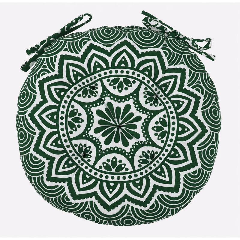 16" Round Tufted Chair Pads Cushions with Ties – Thick, Comfortable Seat Cushions for Dining Chairs/Office Chairs/ Bar Stool
